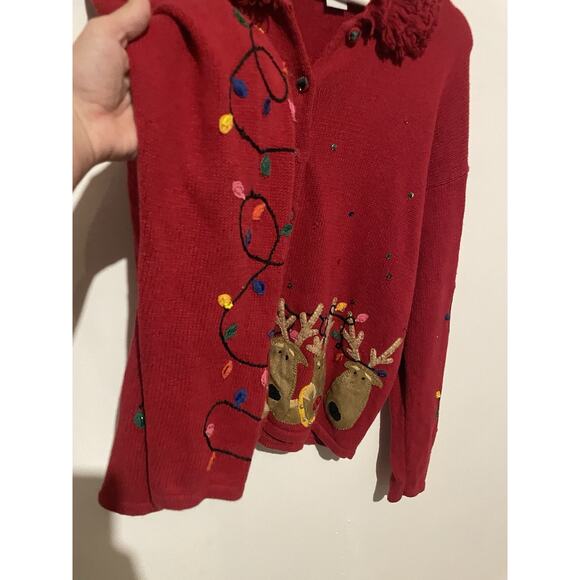 Ugly Christmas Reindeer‎ & Lights Large Red - Picture 5 of 10